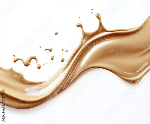 Baileys cream liqueur smooth flowing wave on isolated white background