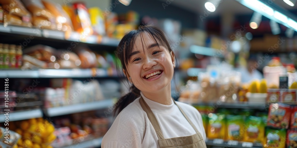 Customer service at a grocery store. Customer service at a grocery store.