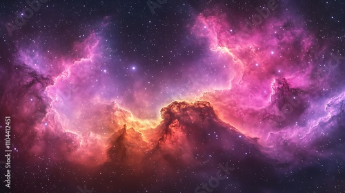360 degree equirectangular panorama of a nebula space background