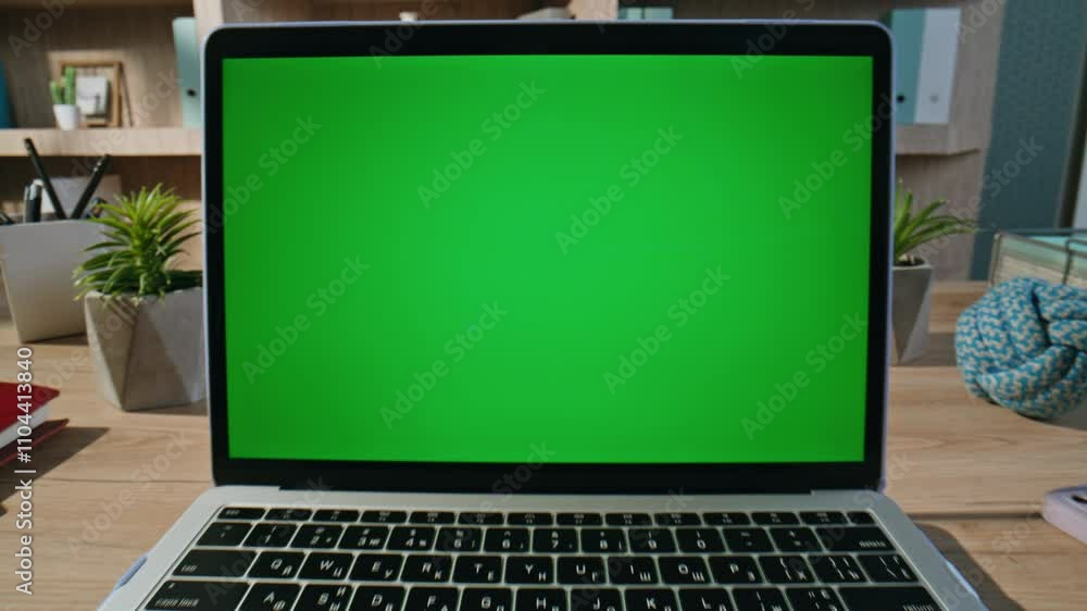 Manager browsing application chroma key laptop sitting business office closeup. Manager browsing application chroma key laptop sitting business office closeup.