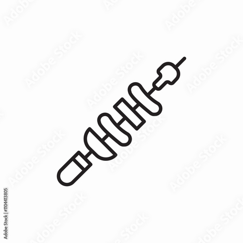 bbq kebab icon sign vector