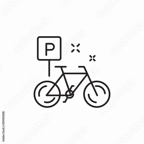 bicycle parking icon sign vector