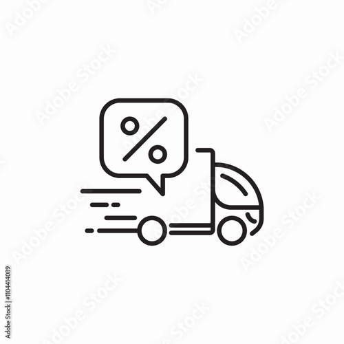 delivery discount icon sign vector
