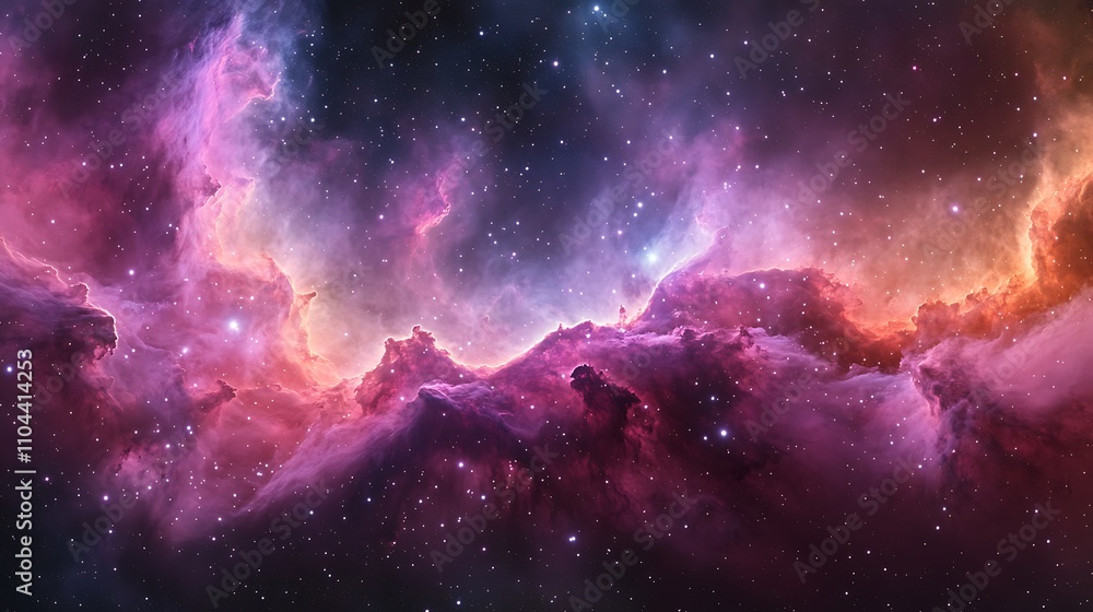 Fototapeta premium 360 degree equirectangular panorama of a nebula space background