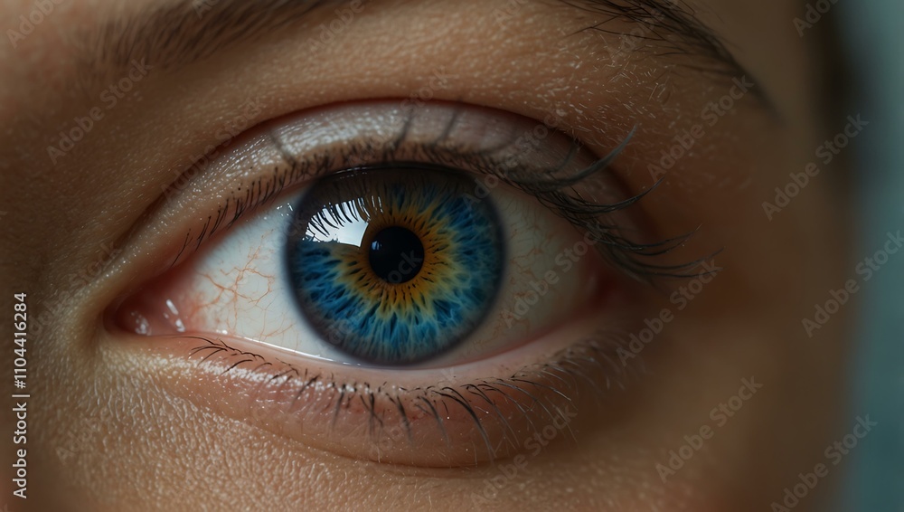 Close-up of a person's blue eye. Close-up of a person's blue eye.