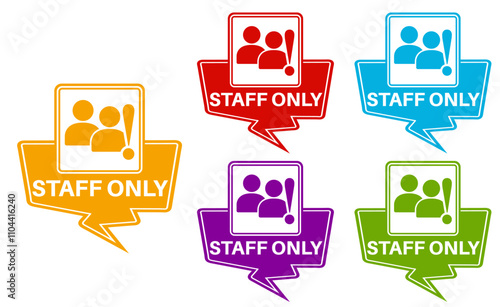 set staff only icon sign. do not enter sign staff only symbol label template design vector illustration