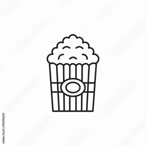 popcorn cinema icon sign vector