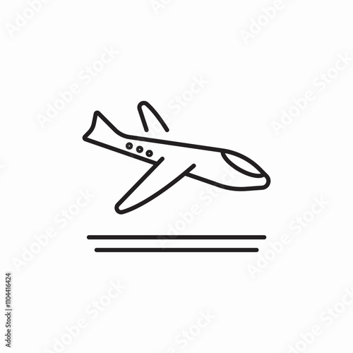 plane landing icon sign vector