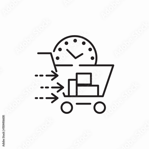 shopping time icon sign vector