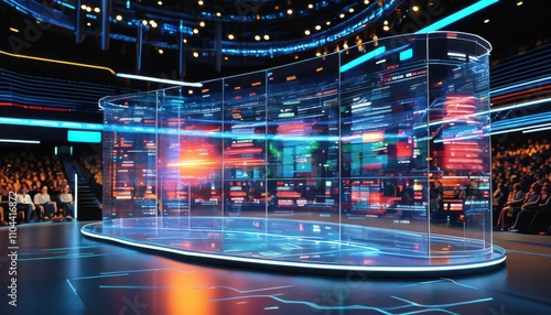 Wallpaper Mural Interactive Holographic Screen Showcasing Real-Time Data Torontodigital.ca