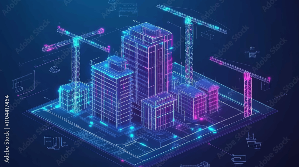 Futuristic infrastructure of a smart night city. Residential urban buildings for isometric innovation flat design. Smart city vector illustration of town with digital communication technology. Futuristic infrastructure of a smart night city. Residential urban buildings for isometric innovation flat design. Smart city vector illustration of town with digital communication technology.