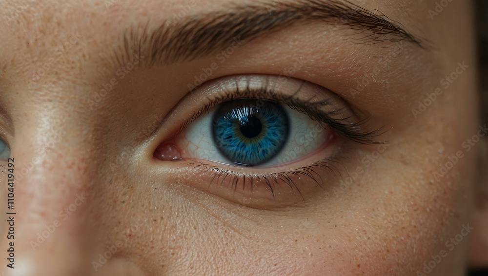 Obraz premium Close-up of a woman with blue eyes.