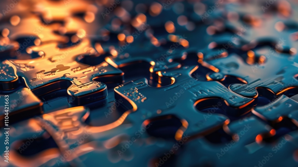 Intricate puzzle with vivid, rainbow-colored interlocking pieces. Abstract design concept. Intricate puzzle with vivid, rainbow-colored interlocking pieces. Abstract design concept.