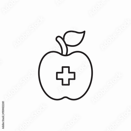 Wallpaper Mural apple healthy food icon sign vector Torontodigital.ca