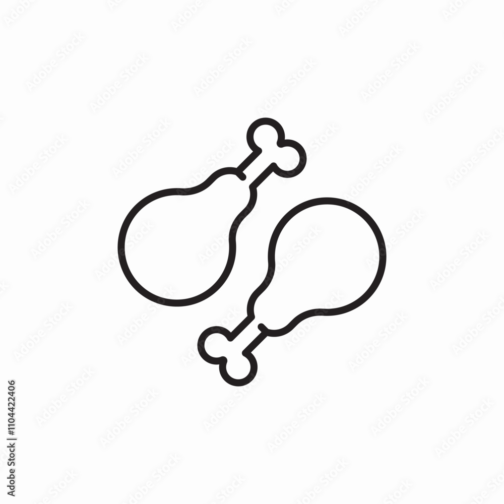 breaded chicken legs icon sign vector breaded chicken legs icon sign vector