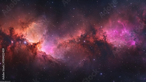 360 degree equirectangular panorama of a nebula space background