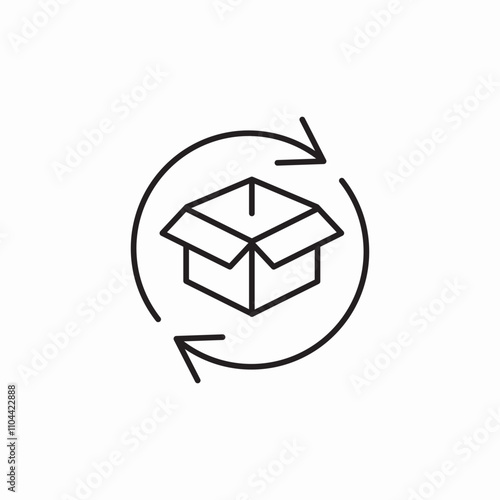 delivery return icon sign vector