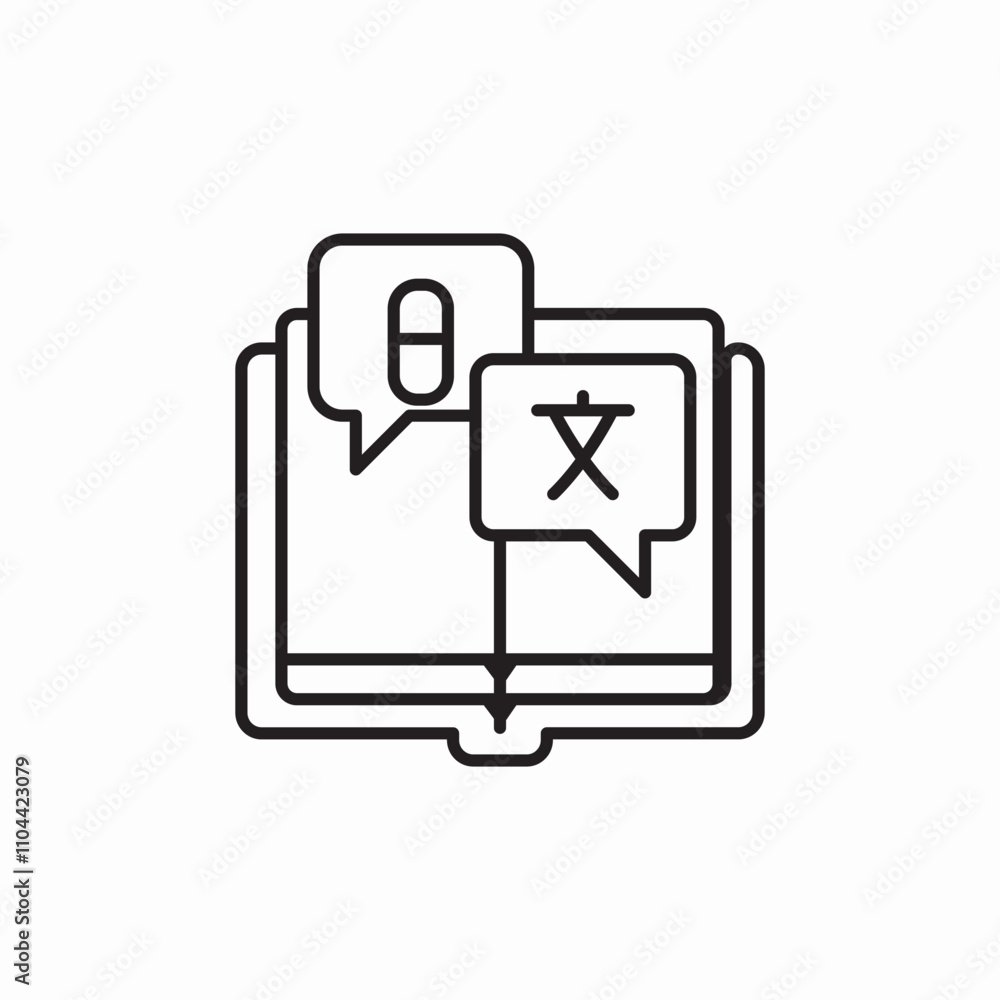 foreign language book icon sign vector foreign language book icon sign vector
