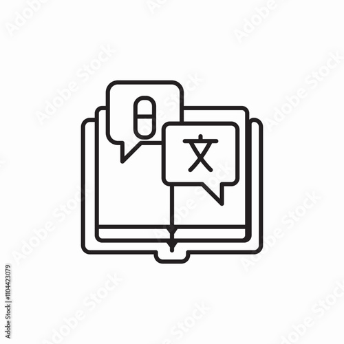foreign language book icon sign vector