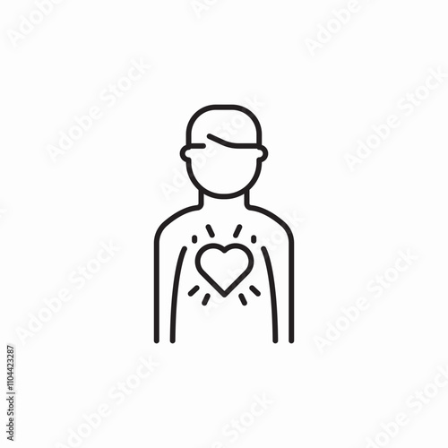 human healthy heart icon sign vector
