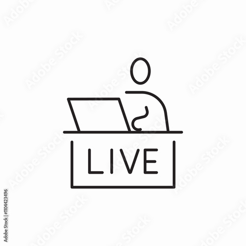 live broadcast icon sign vector