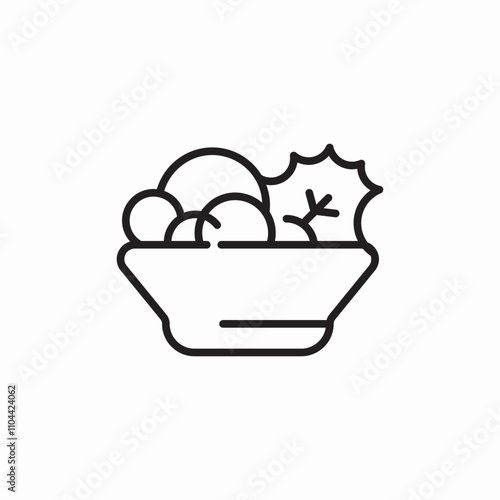 salad bowl icon sign vector