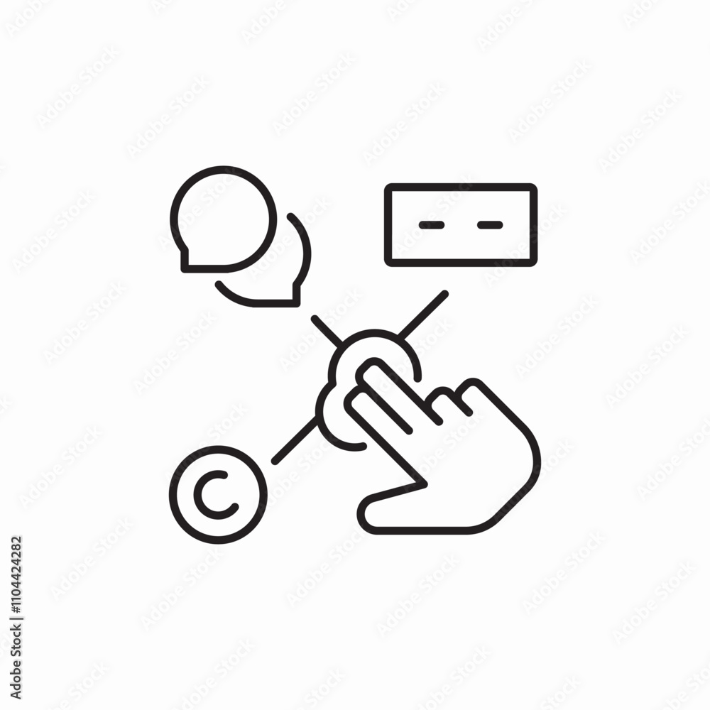 social media click icon sign vector social media click icon sign vector