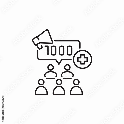 social media audience icon sign vector