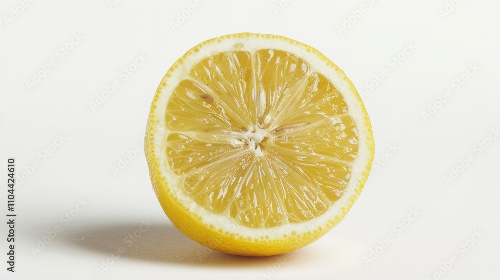photograph of Educational photo of lemon, highlighting the allicin content. Isolated on white Shown benefits for immune and heart health Studio lighting wide angle lens photograph of Educational photo of lemon, highlighting the allicin content. Isolated on white Shown benefits for immune and heart health Studio lighting wide angle lens