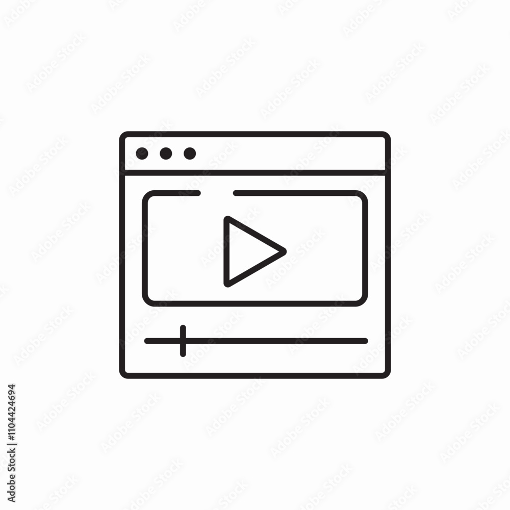 website video player icon sign vector website video player icon sign vector