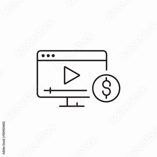 video stream profit icon sign vector