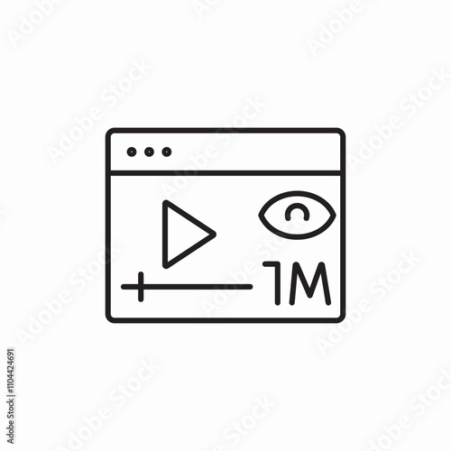 video stream one million views icon sign vector