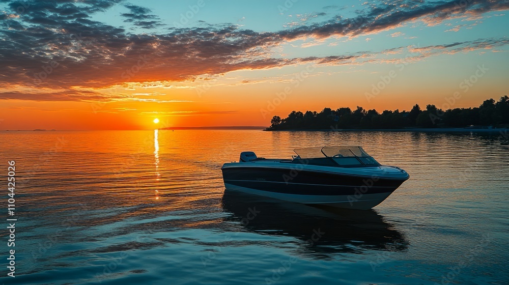 A peaceful summer morning with the sun rising over calm waters on a beach.
A peaceful summer morning with the sun rising over calm waters on a beach.