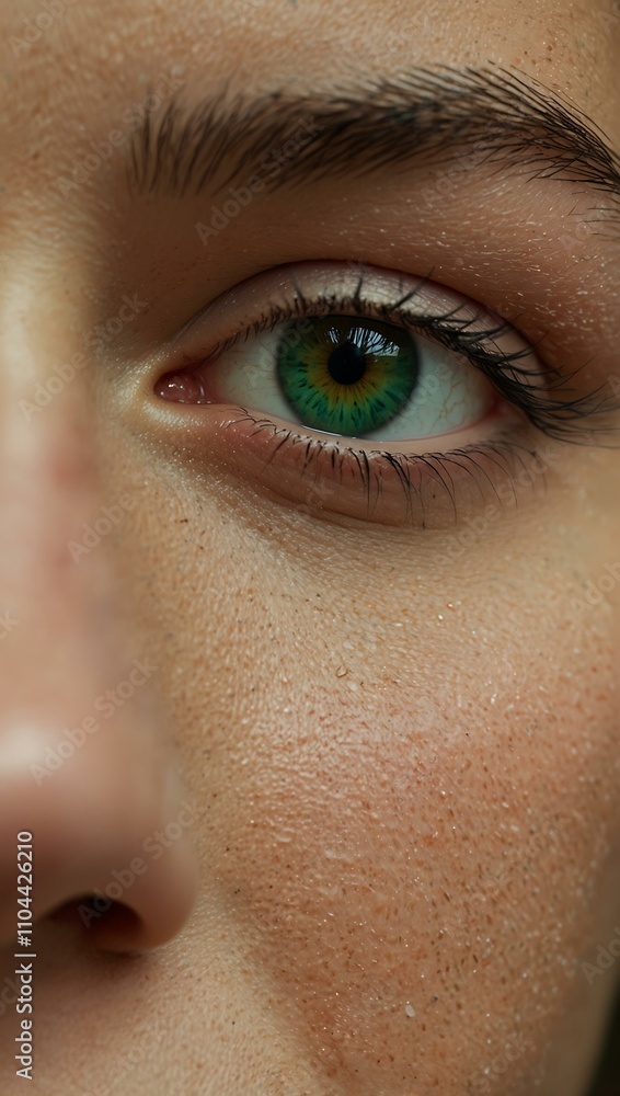 Fototapeta premium Close-up of emerald green eyes.