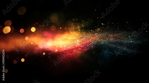 Designed film texture background with heavy grain, dust and a light leak Real Lens Flare Shot in Studio over Black Background. Easy to add as Overlay or Screen Filter over Photos overlay
