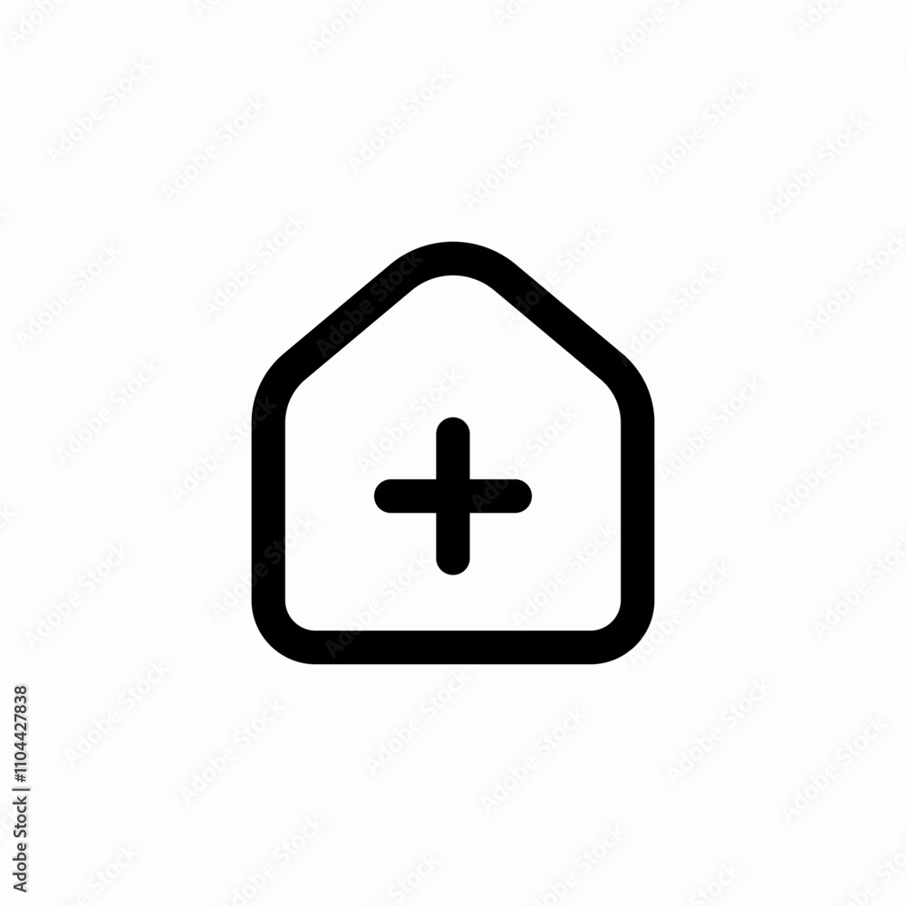 house add plus icon sign vector house add plus icon sign vector