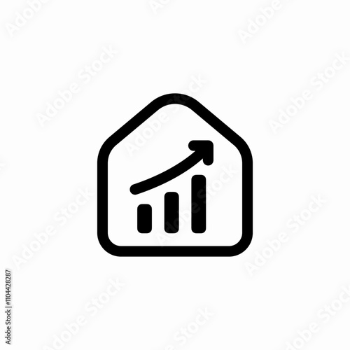 real estate price ascending icon sign vector