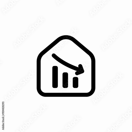 real estate price descending icon sign vector
