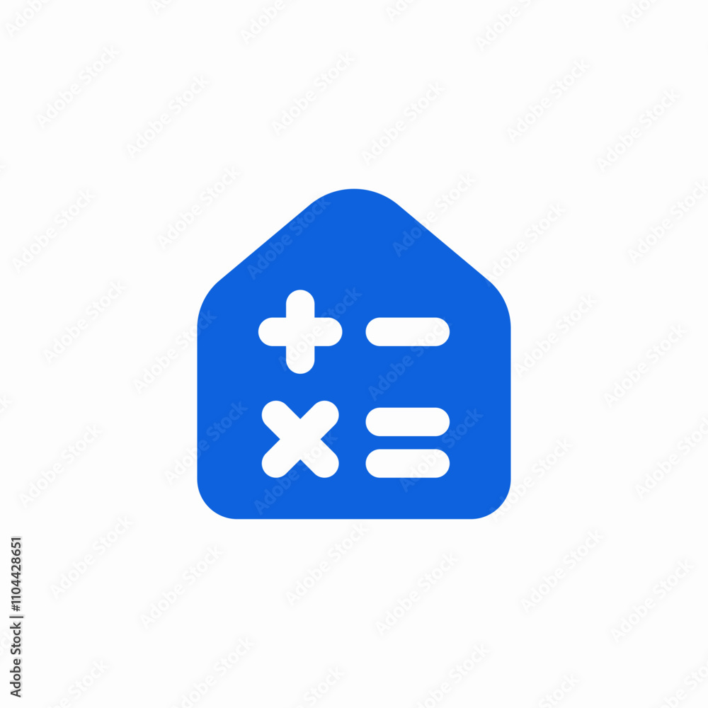 Obraz premium solid house purchase calculator icon sign vector