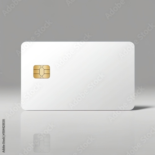 White Credit Card Mockup with Chip - Minimalist Design Template 03