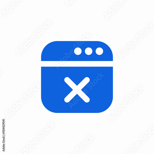 solid website delete icon sign vector