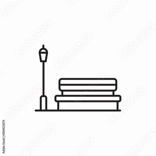bench park icon sign vector