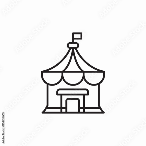 circus tent icon sign vector
