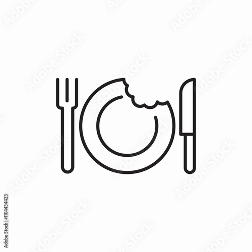hungry plate knife fork icon sign vector