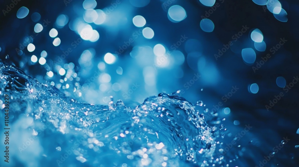 Fototapeta premium Abstract blue bokeh background with defocused elements for creative visuals and designs