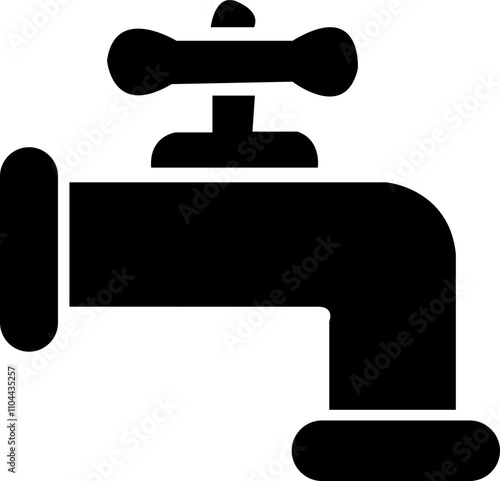 water tap glyph icon, flow, cold drink, kitchen, drink water, water pipe, use