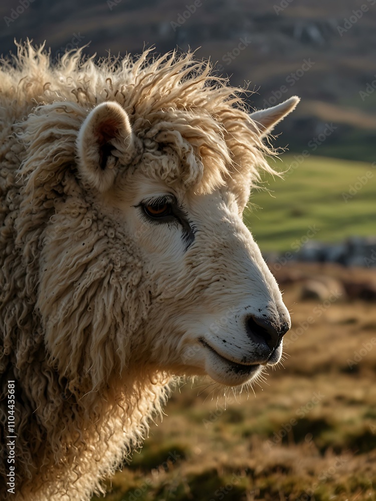 Close-up of Scottish sheep in the Highlands. Close-up of Scottish sheep in the Highlands.