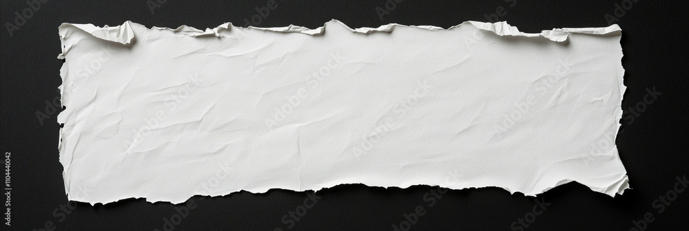 Paper Ripped ON Black Background, Torn Paper Edges Paper Ripped ON Black Background, Torn Paper Edges