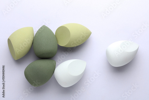 Set of Eggs makeup sponges cllose up. photo