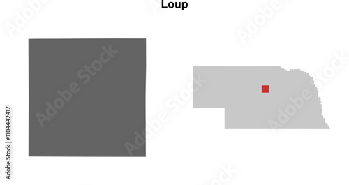Loup County (Nebraska) blank outline map set